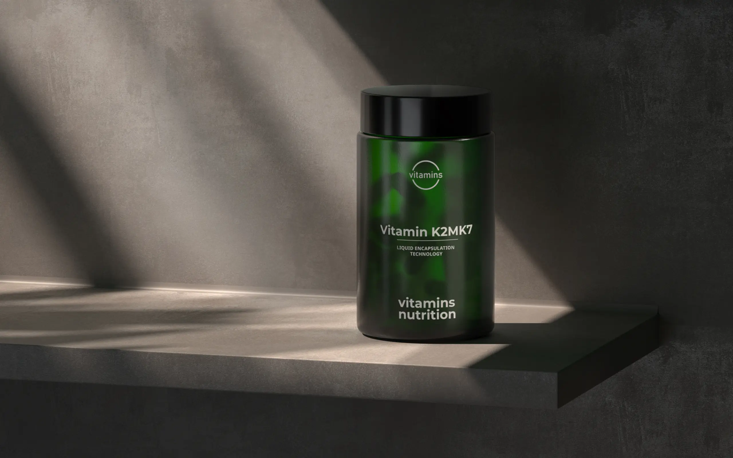 Vitamin K2MK7 supplement moody lighting render